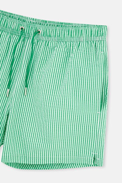 Dagi Beyaz-Yeşil Kısa Çizgili Şort
