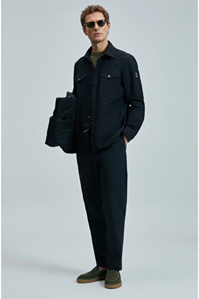 Lufian 111120067 Alex Seasonal Thin Raincoat Shirt Men's Coat Black