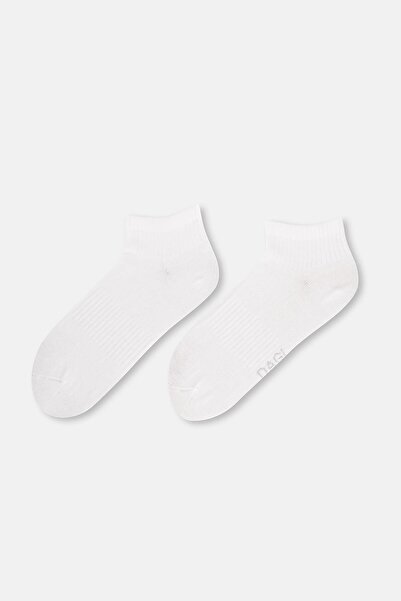 Dagi Women's White-Grey Plain Sports Socks - Pack of 2