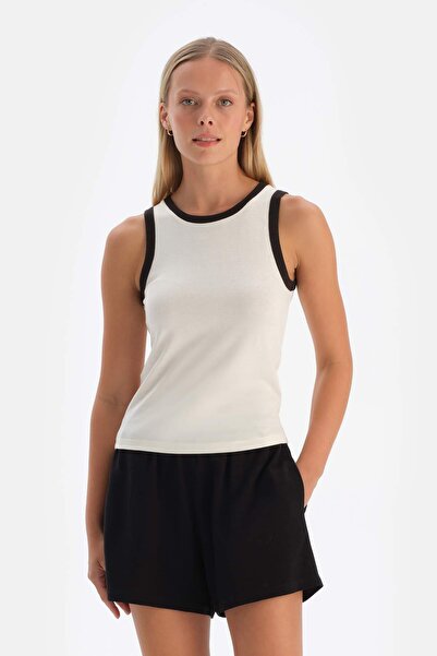 Dagi Λευκό Off - Κοντράστ γαρνιρισμένο Tank Top
