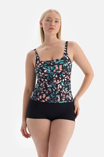 Dagi Μαύρο - Πράσινο Κορσέ ανάκτησης Tankini Top