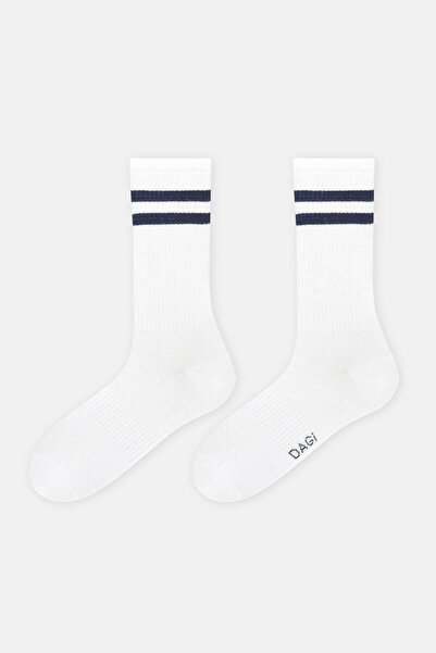Dagi Бели мъжки шарени спортни чорапи с шарки 2 бр