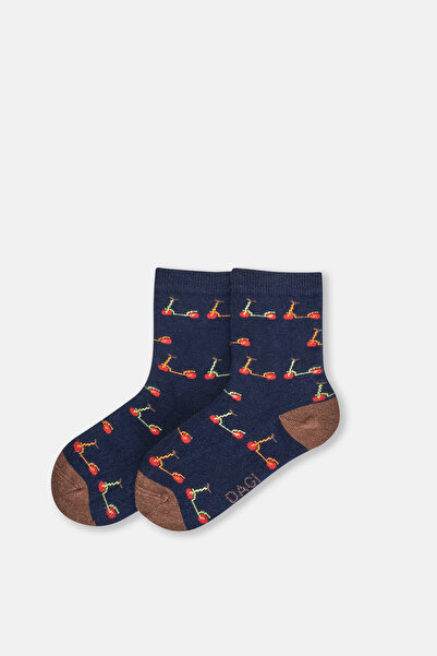 Dagi Тъмносини чорапи с шарки на тротинетка за момче