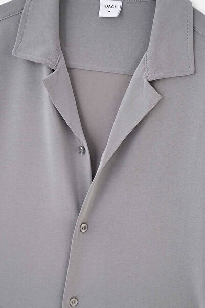 Dagi Gri Cupra Kısa Kol Modal Gömlek