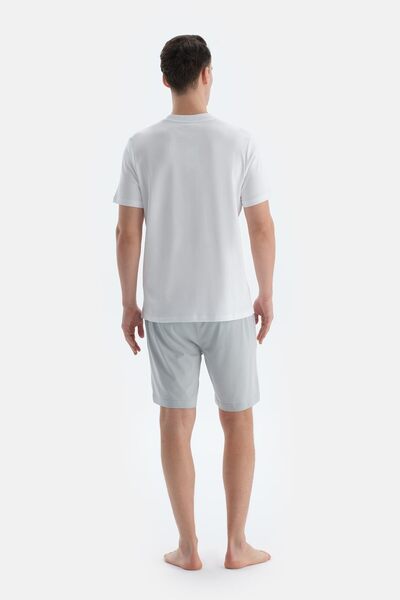 Dagi Gray-Indigo Cotton Modal Double Knitted Shorts