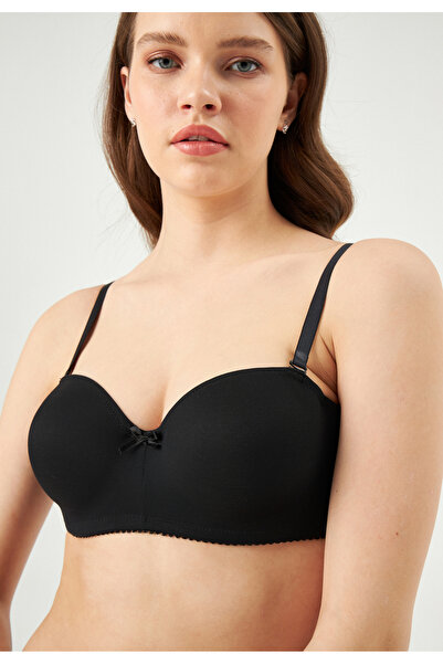 Eros Μαύρο Ersk140 Camellia Strapless Empty Cup Μονό Σουτιέν