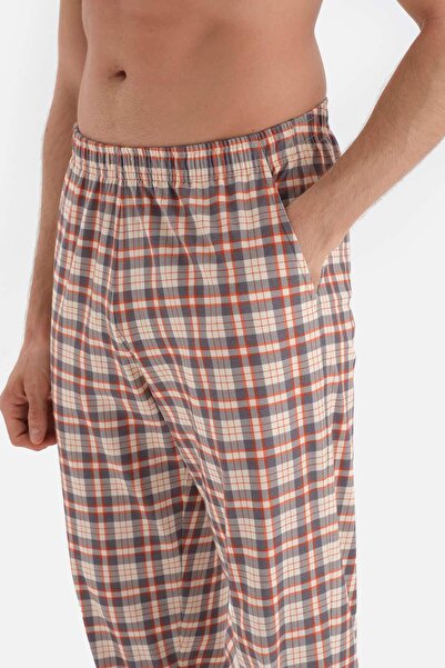 Dagi Gri Gömlek Yaka Ekose Örme Pijama Takımı