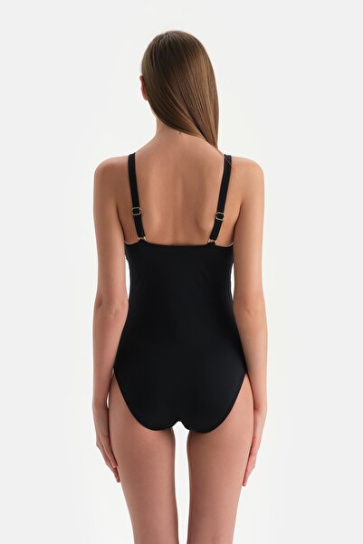 Dagi Černé plavky s výstřihem do U