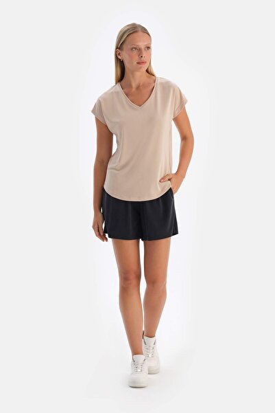 Dagi Черни къси панталони от модална материя от ликра