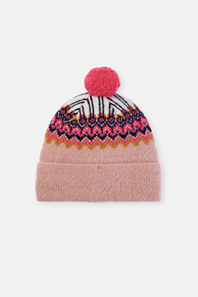 Dagi Multicolor Children's Ethnic Patterned Pom-Pom Beanie