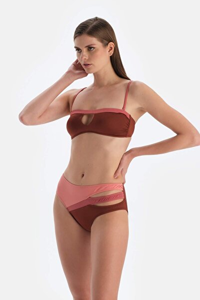 Dagi Kahverengi Yüksek Bel Bikini Alt