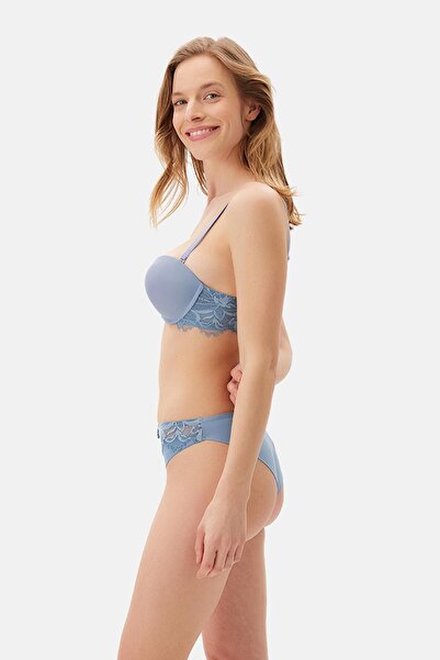 Dagi Sutien fără bretele cu detaliu din dantelă albastră
