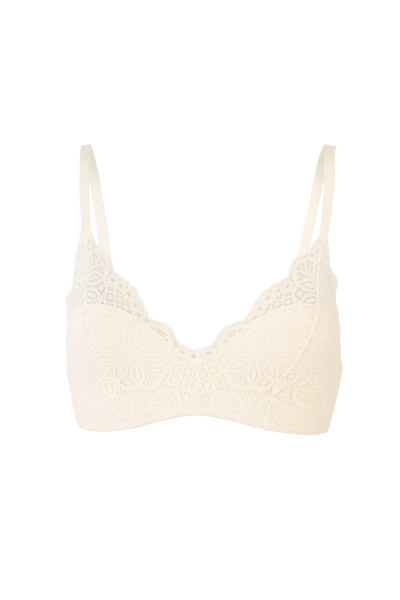 Eros Beyaz Dantelli Balensiz Soft Sütyen