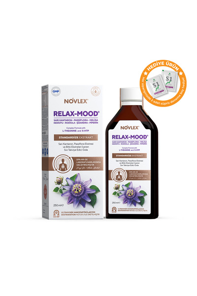 novlex ® Relax-Mood Sarı Kantaron (St. John’s Wort), Passiflora, Kediotu (Valerian), Melisa, L-Teanin