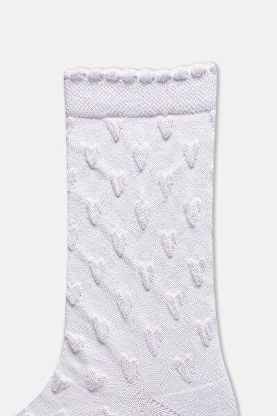 Dagi Лилаво-жълти момичешки чорапи от 2 части с шарка на сърце