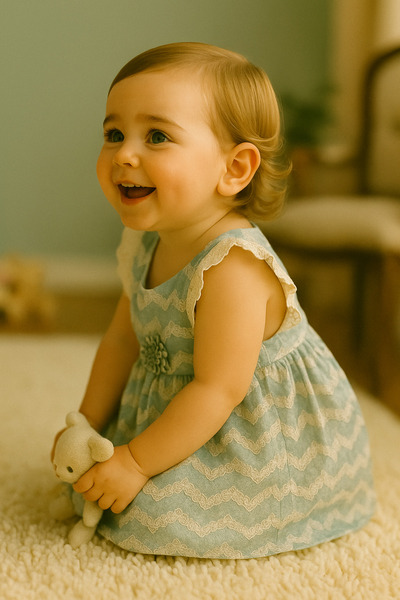 HappyMom Zigzag Tulle Ruffle Girl Dress