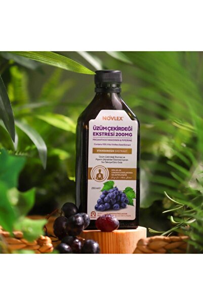 novlex ® Üzüm Çekirdeği (Black Grape Seed) ve Piperin Ekstraktı (Ekstresi) İçeren Sıvı Takviye Edici