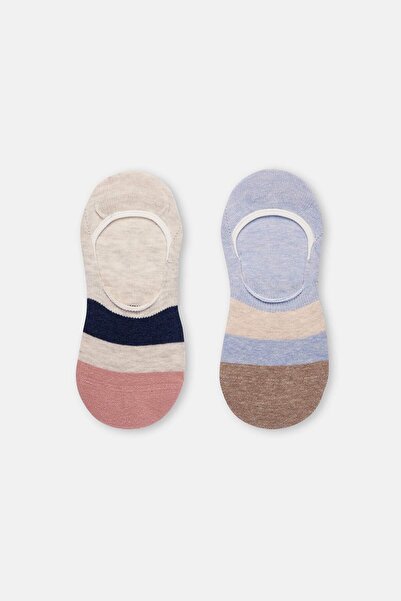 Dagi Ροζ γυναικείες πολύχρωμες κάλτσες μπαλαρίνας σε συσκευασία 2 τεμαχίων