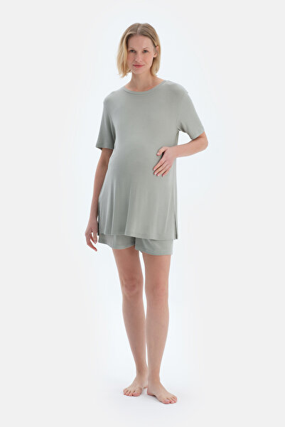 Dagi Ανοιχτό πράσινο καμισόλε μπλουζάκι εγκυμοσύνης Σετ πιτζάμες