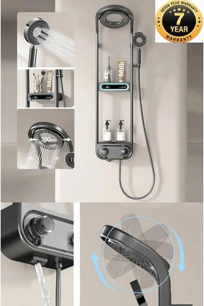 OEM DİJİTAL LED EKRAN VE TERMOSTATLI ROBOT DUŞ SETİ LÜX ŞELALE YAĞMUR DUŞ SİS...