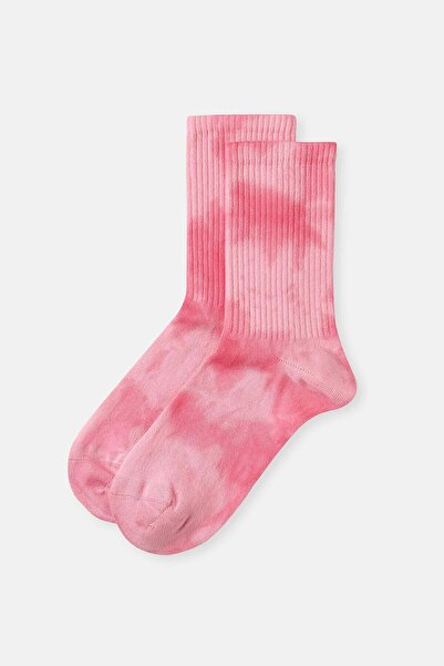 Dagi Pink Women's Batik Pattern Sports Socks