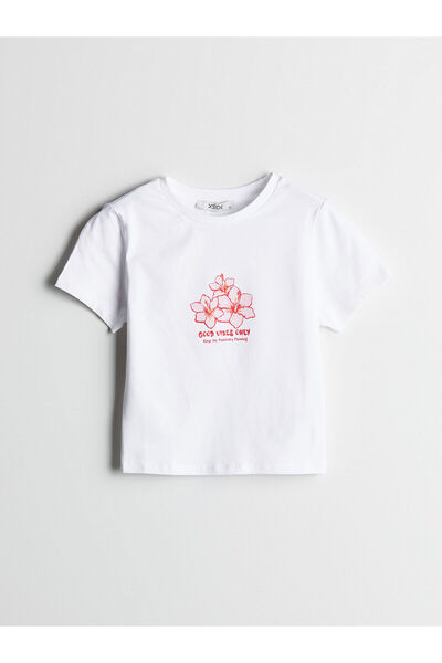 LC Waikiki Xside Crew Neck Printed Crop