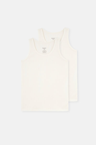 Dagi Maiou alb din bumbac pentru băiat din 2 piese