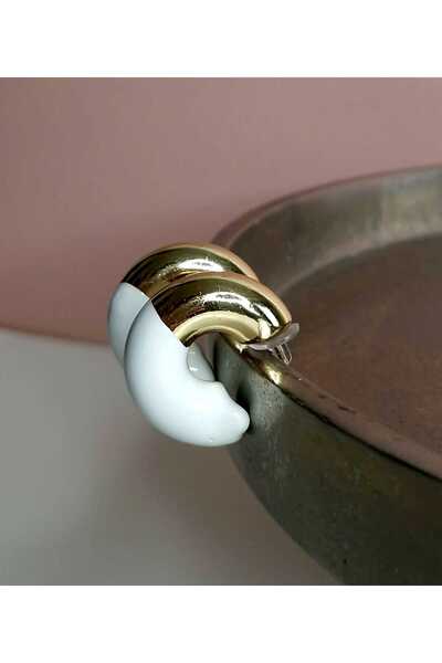 Ivory Pearl White Gold Hoop Earrings