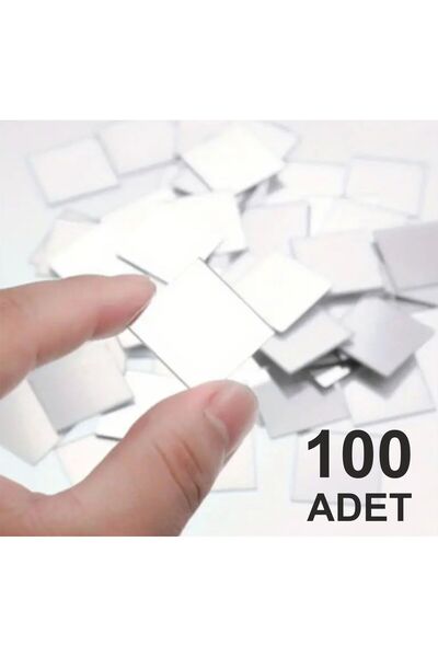 zafrakreklam Pleksi Dekoratif Kare Ayna 100Adet ( CAM DEĞİLDİR ) BOYUT 2 cm