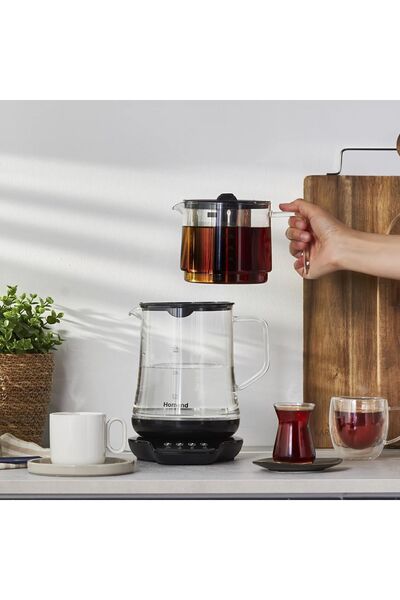 HOMEND KONUŞAN Özellikli Cam ve Çelik Çay Filtreli Royaltea Yüksek Kapasiteli...