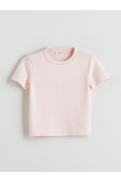 LC Waikiki Γυναικείο T-Shirt με λαιμόκοψη με χάντρες