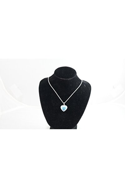 Efulim Hediyelik Kalp Kesim Ay Taşı Çelik Kararmaz Kolye - Romantik Ve Zarif Tasarım - Sevgiliye Hediye