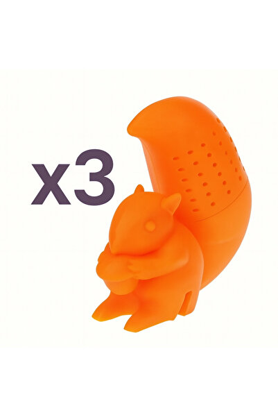 Generic جنيريك مصفاة شاي على شكل سنجاب برتقالي 8x3x7سم