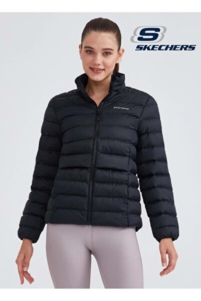 SKECHERS W Outerwear Pop Up Detailed Padded Jacket S231240 Günlük Kadın Mont SİYAH