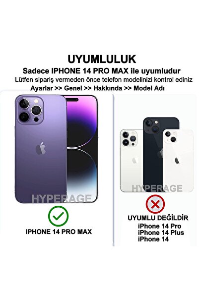 HyperAge iPhone 14 Pro Max Kılıf İçi Kadife Kamera Yükseltili Lansman Silikon Kapak Derin Mor