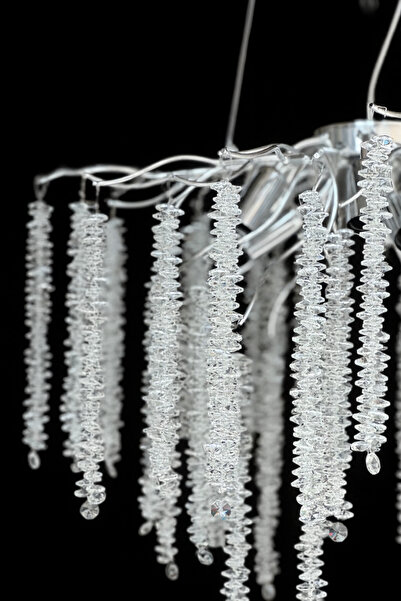 Led 2025 MODEL 60 CM AĞAÇ LÜX KRİSTAL SALON AVİZESİ E14 9 AMPÜL İTHAL KASA