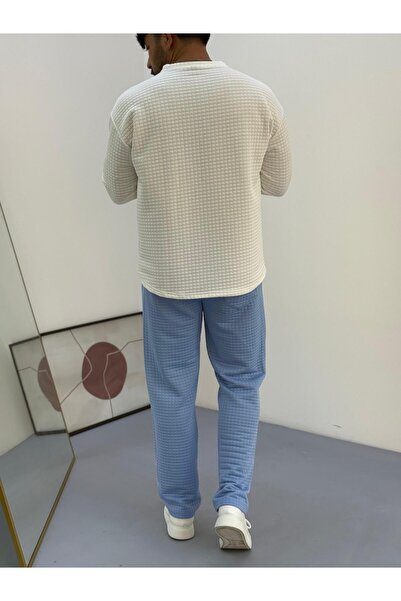 Baycombine35 Ανδρικό σετ αθλητικής φόρμας με καπιτονέ υφασμάτινο σχέδιο βάφλα