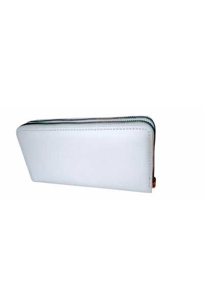 duoguo Women's fashion white wallet - double space for organization