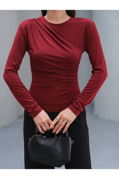 Butik Beyza Shoulder Pleat Side Gathered Blouse