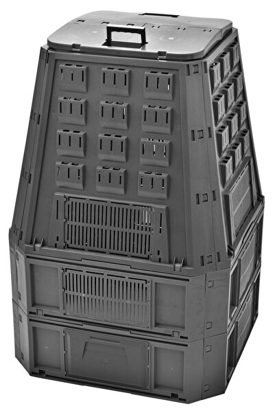 SGTT Compost de grădină, capacitate 850 l, negru, detașabil, 910x900x1345 mm