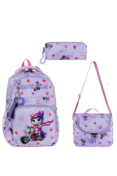 Lifonbag Unisex Multi-Eye School Bag & Lunch Bag & Pen Holder