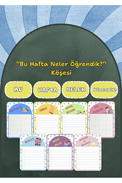 VeroCrafts “Bu Hafta Neler Öğrendik?”Laminasyonlu Kartlar(A3 - 11 Parça)-Sını...