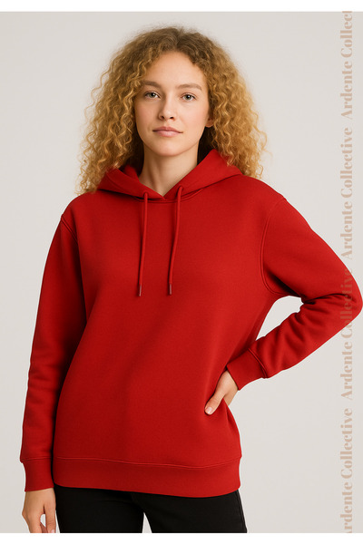 Arz giyim Red Oversize Hooded Sweatshirt