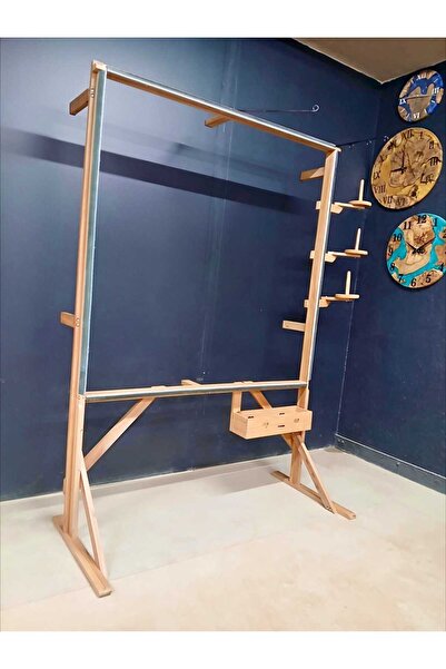 Punchistanbyuyc مقعد خشبي للخياطة بإبرة/سلك 120 × 120 سم داخلي (180 × 128 خارجي)