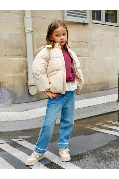 LC Waikiki Girl's Jeans Pants with Adjustable Elastic Waist