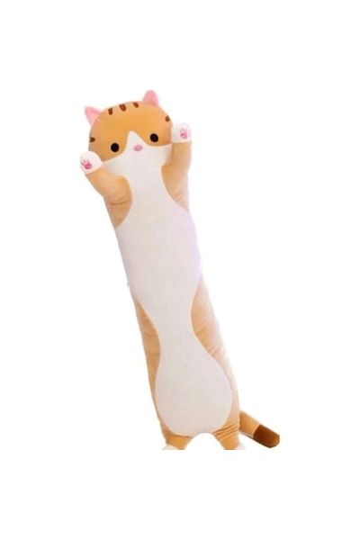 OEM Plush toy and pillow in the shape of a cat, brown, 50 cm