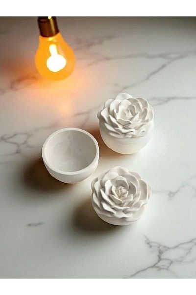 Sunea Stylish Bowl with Lid Rose Pattern, Bohemian Candle Holder, Jewelry Organizer