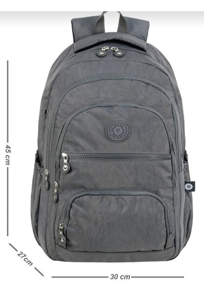 çantamgelsin Luxury Crinkle Fabric High School and Middle School Backpack with Monkey Keychain Gift
