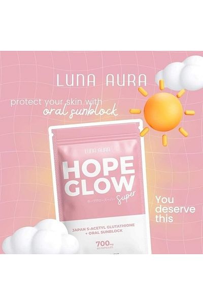 Luna Aura Hope Glow Super Japan S-Acetyl Glutathione + Sunblock