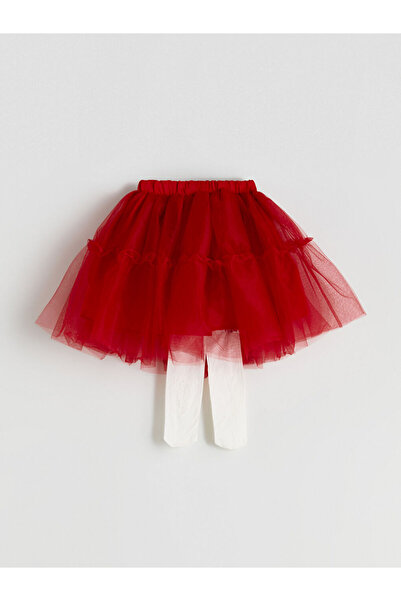 LC Waikiki Beli Lastikli Kız Çocuk Tütülü Etek ve Külotlu Çorap